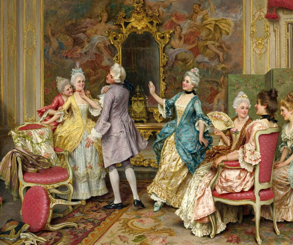 Palace Party Scenes Oil painting Wall Art Giclee Printed on Canvas P2083
