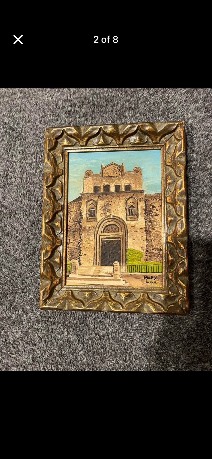 Vintage Mid‑Century Old World Architecture Oil Paintings Set Of 4 Castle Spain