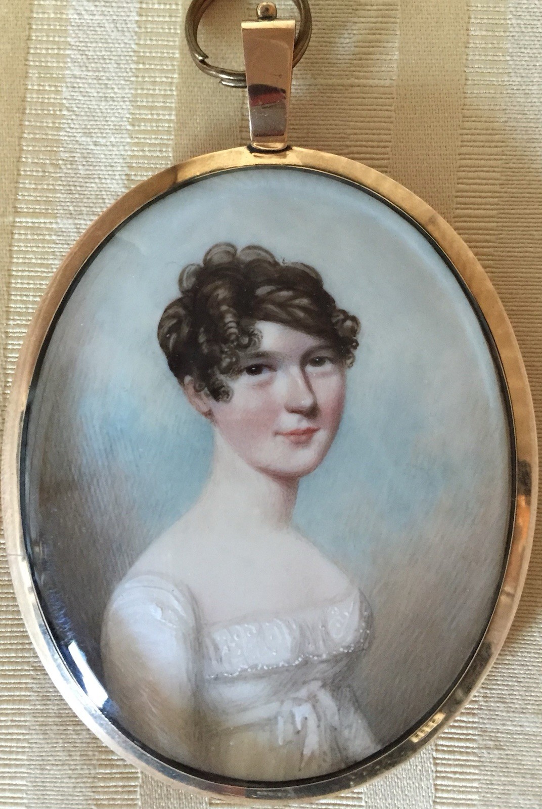 Portrait Miniature Of Ruddy Cheeked Young Woman, C. 1810