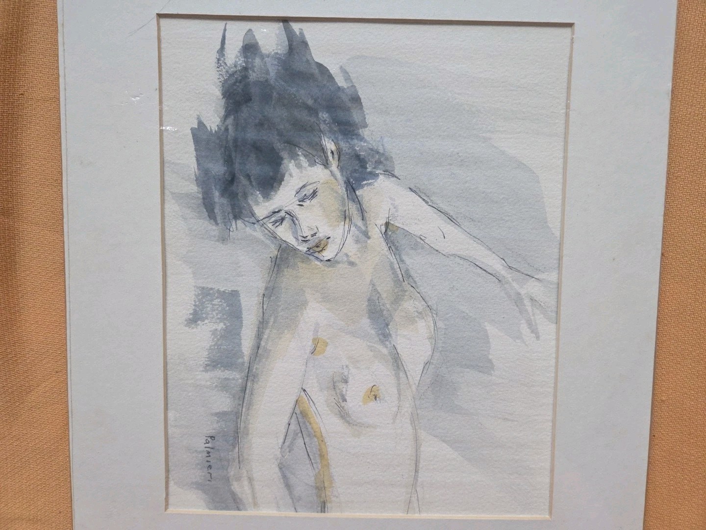 American Artist Frank Palmieri Contemporary Watercolor/Sketch Young Woman