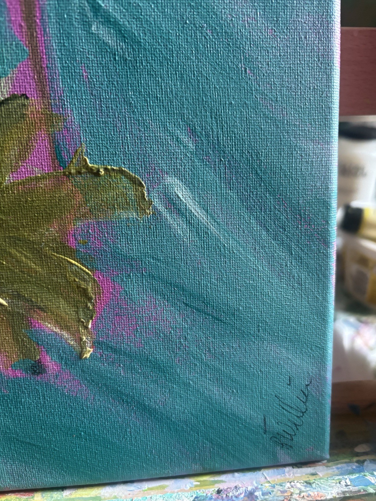 Palm Trees Seascape Impression 11×14 ABSTRACT IMPRESSIONISM Signed Original