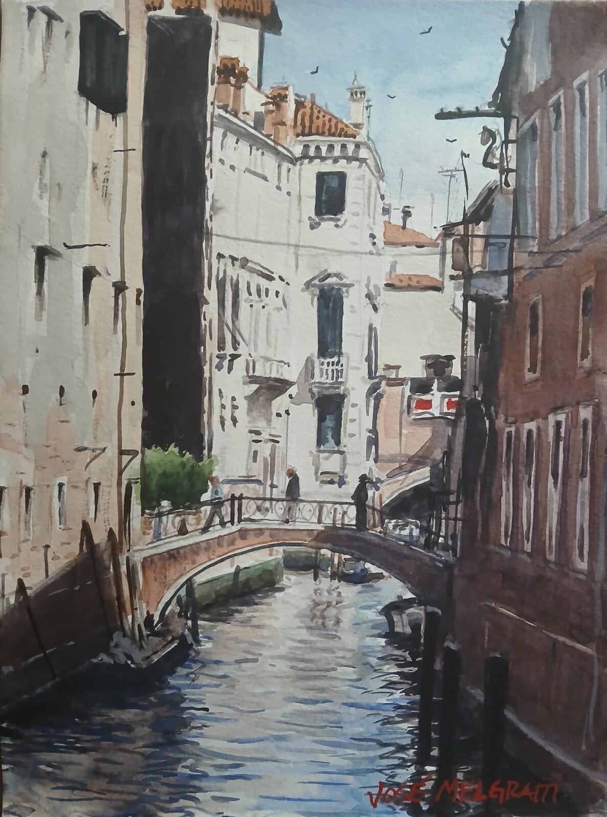 Original Watercolor Painting » Venezia» 9″ x 12″ NOT A PRINT