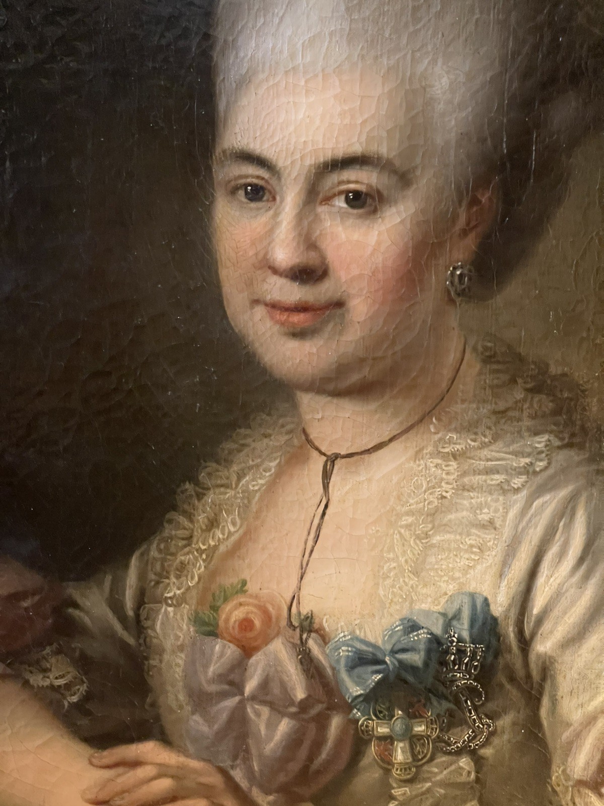 18thC Antique Portrait Painting Of An Aristocratic Woman – Continental Painting