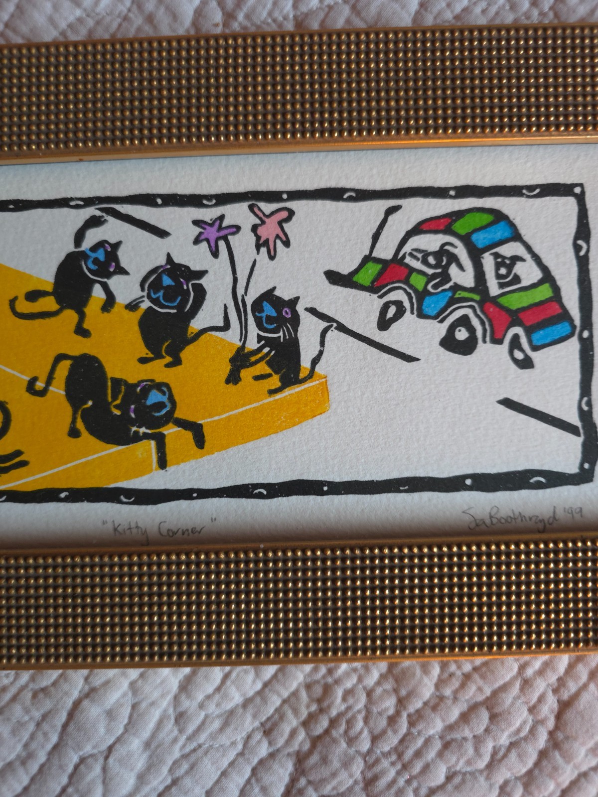 «Kitty Corner» Original Artwork By Sa Boothroyd ’99 Letter to Buyer From Sa