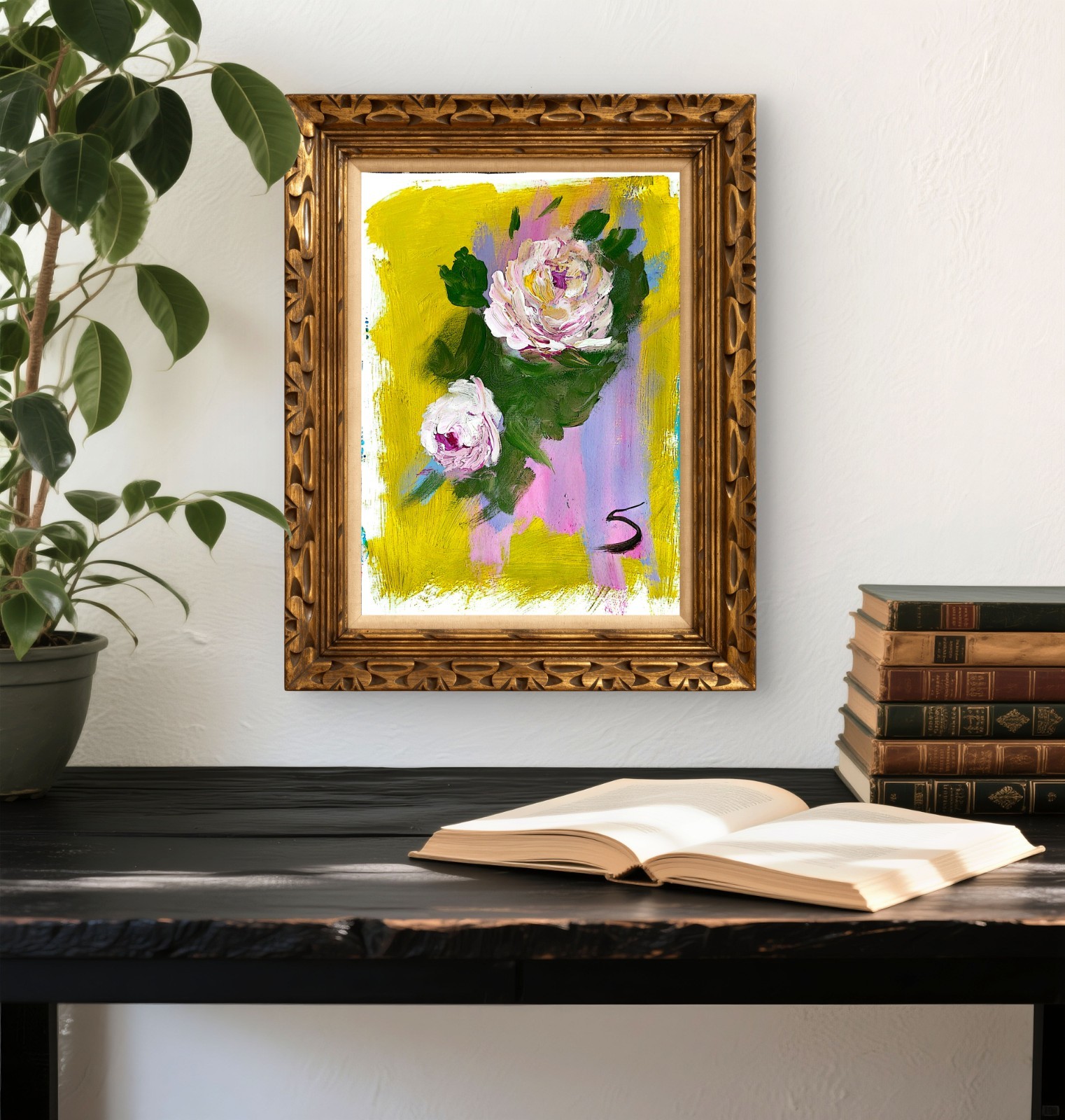 Rose Study Contemporary Expressionist Original Painting
