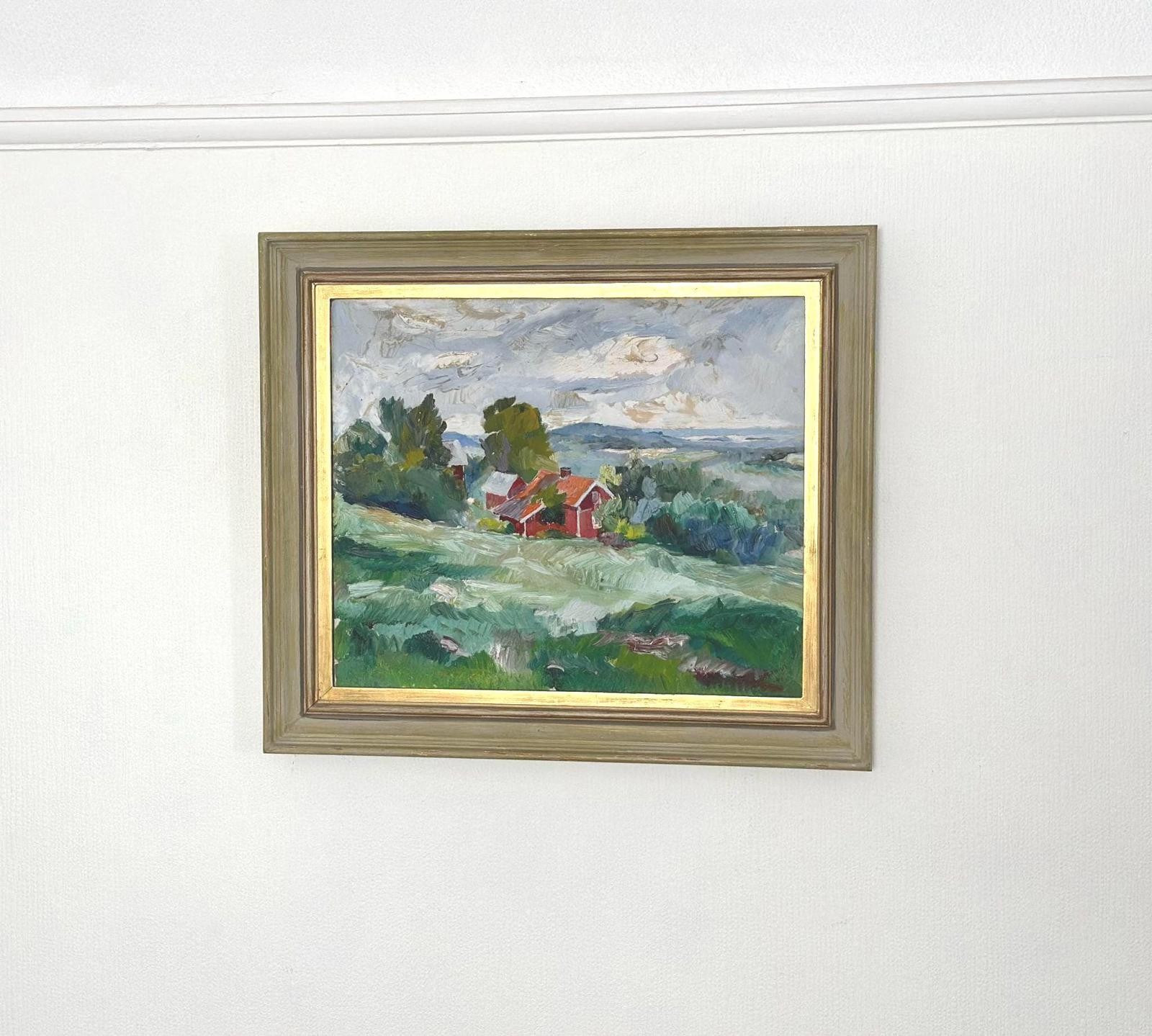 Swedish, “Landscape” by Erik Boëthius – Vintage – 65 × 56.5 cm (25.6″ × 22.2″)