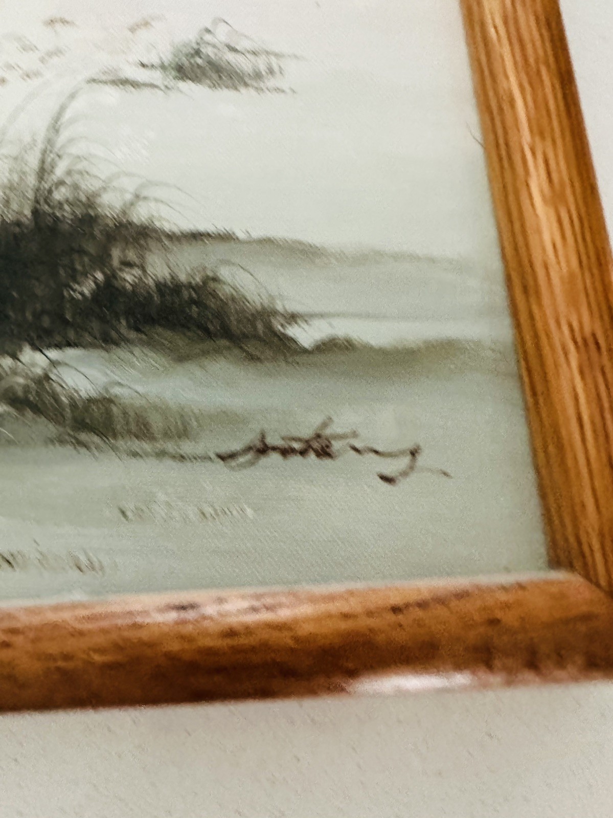 Vintge Shades of Blue ORIGINAL Coastal Lighthouse Seascape SIGNED Anthony FRAMED
