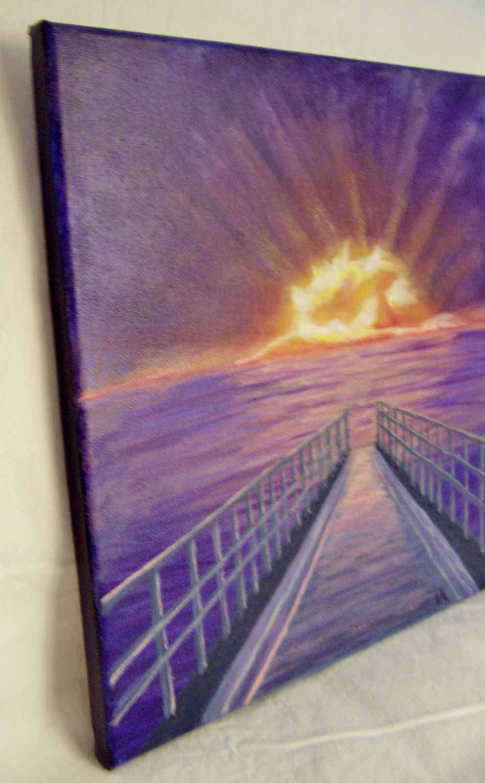 «Brilliant Sunset» US 2000-Now Artist Signed Original Acrylic 12″ x 12″ Painting