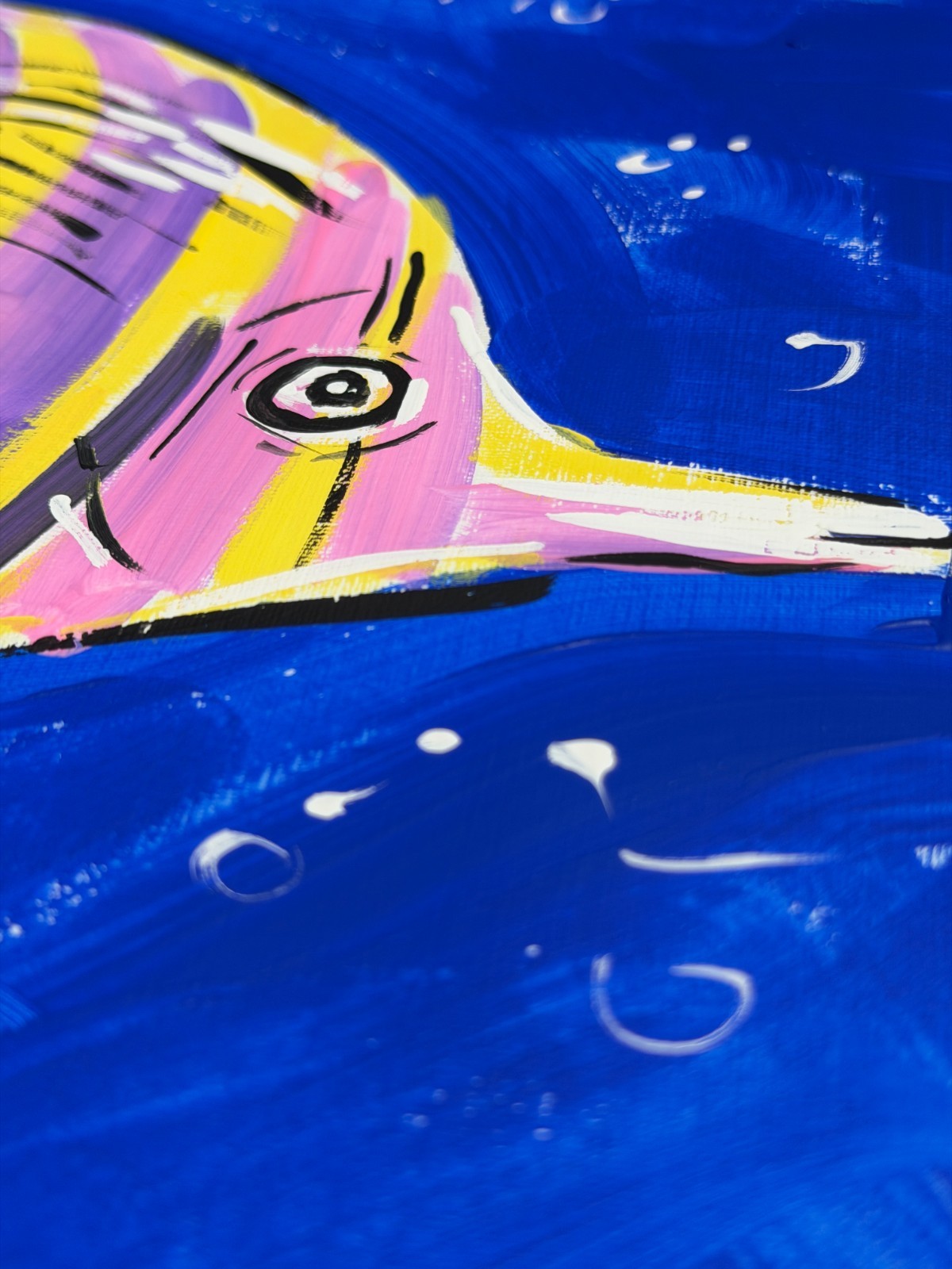 Original Butterflyfish Ocean Pop Art Acrylic Painting – 11×14″ Mixed Media Paper