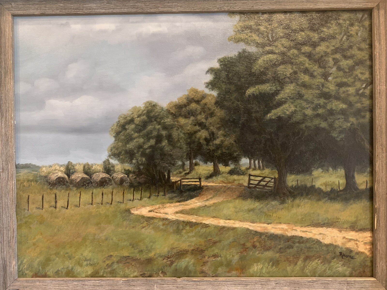 Walhalla Cattle Guard, Original Oil Painting, Texas Landscape Art, USA, Rhome