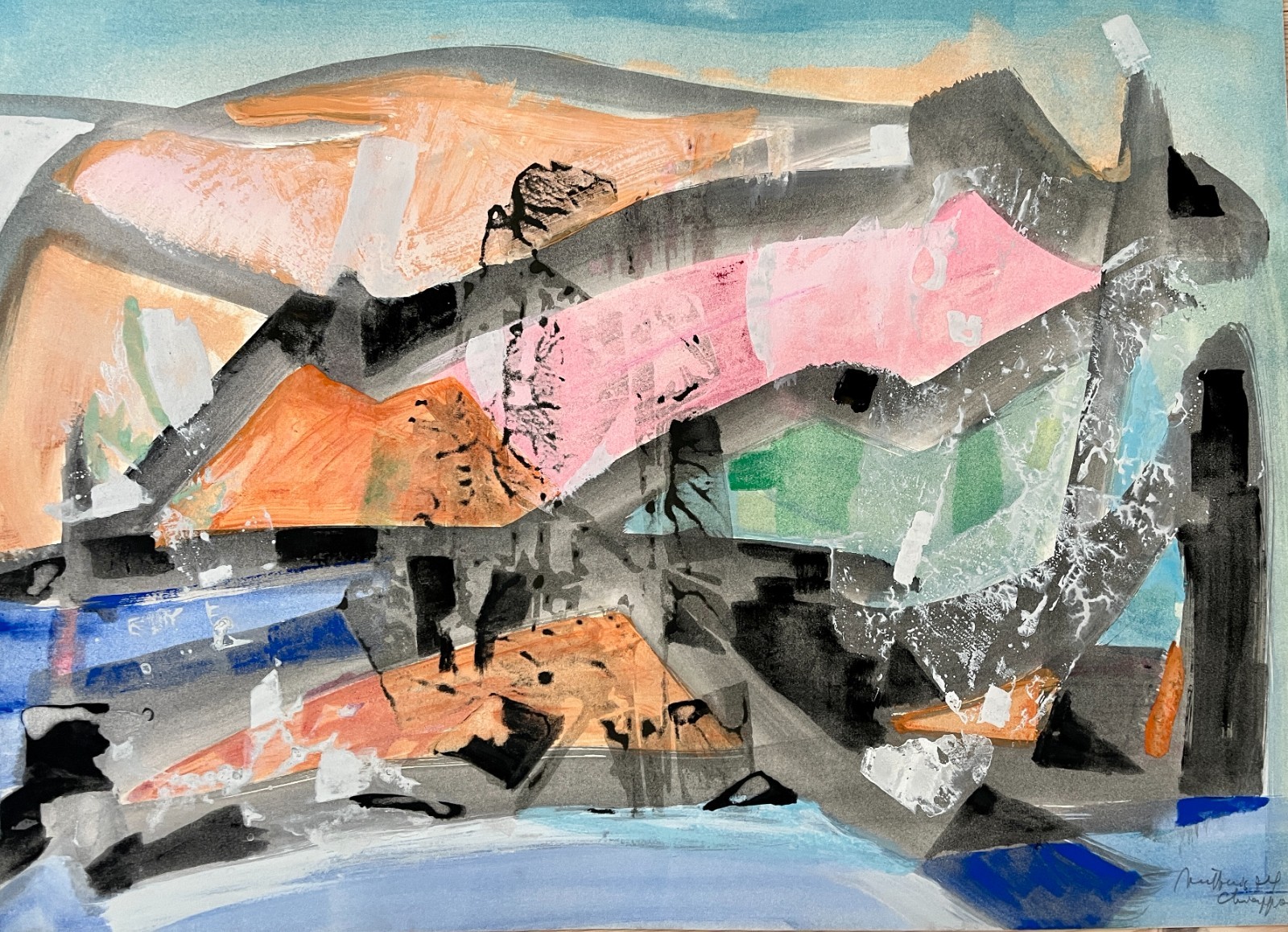«Italy Tuscany Shapes» | Watercolour | Franz Ruffing 1967 | 56×78 cm