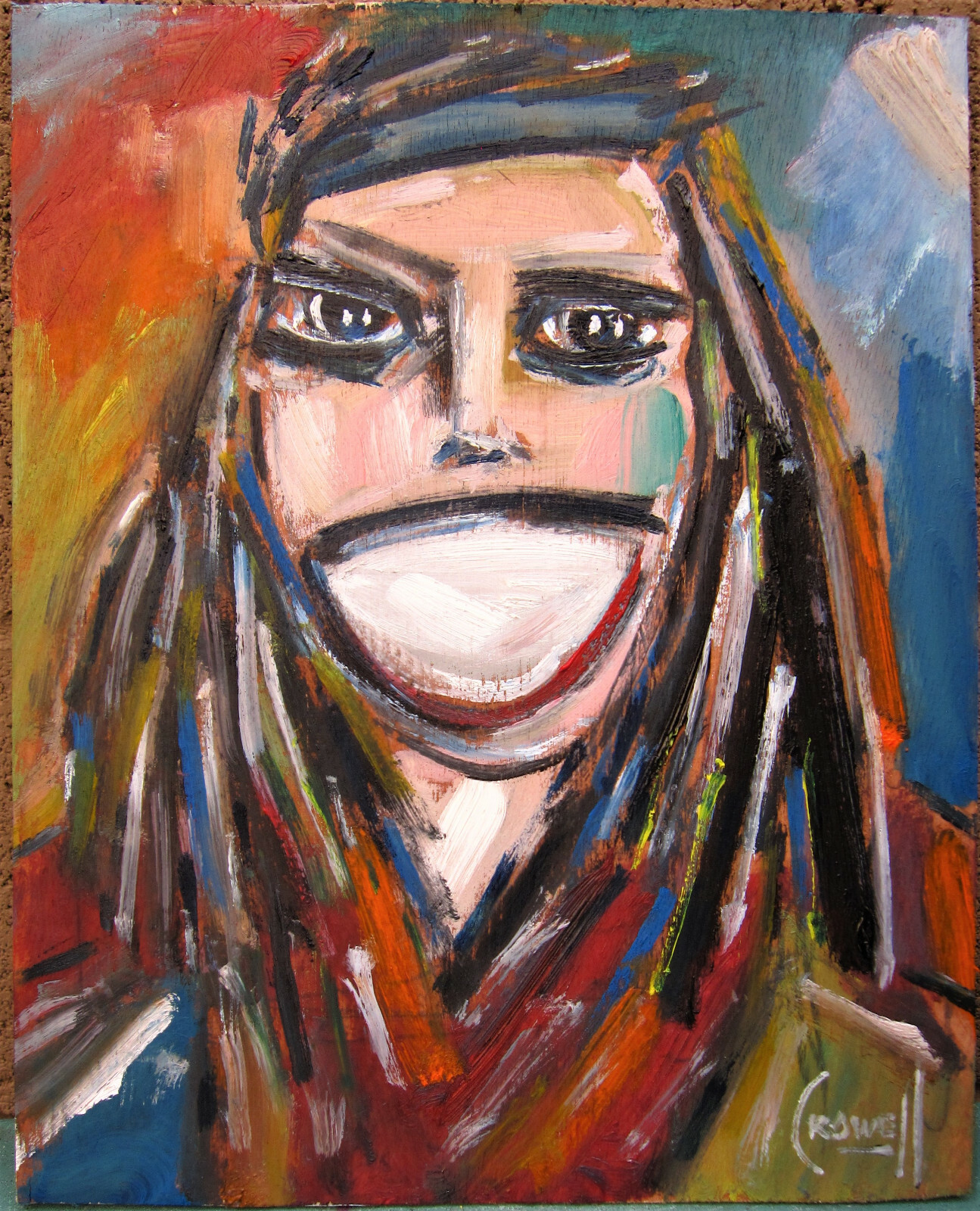 JOLINE MARIE McTODD woman oil painting wood original wow art 8×10 signed Crowell
