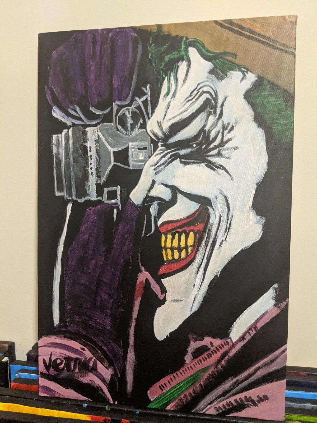 The Joker Batman Painting 18×12 Artwork The killing joke inspired art