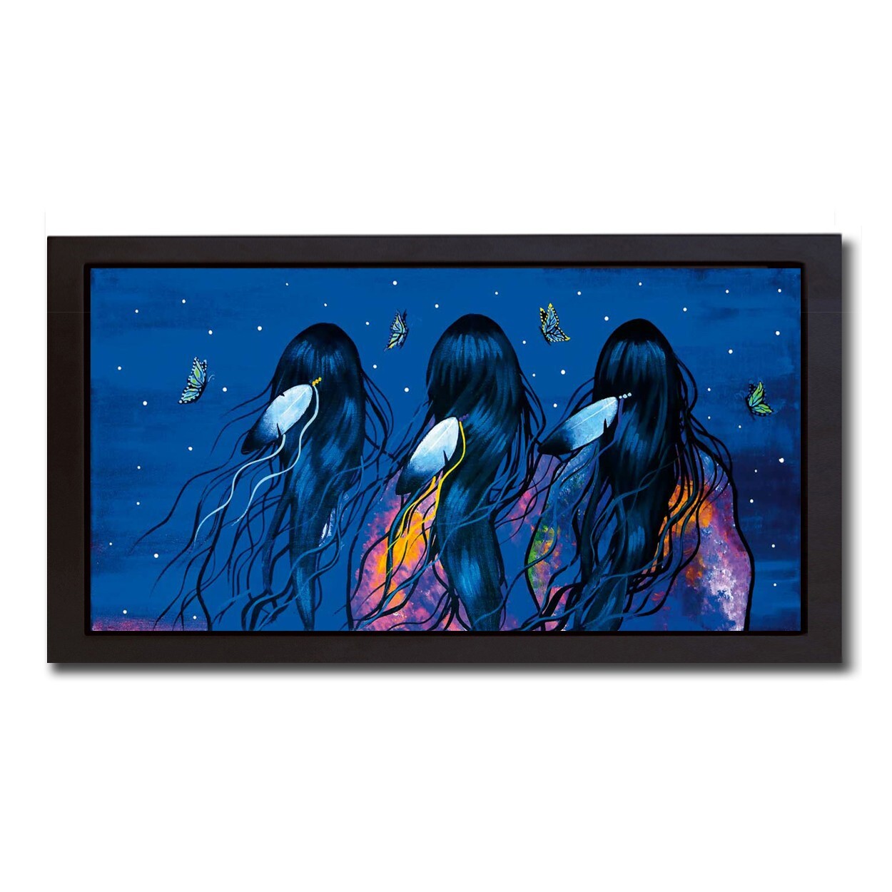 Black Framed Three Sisters by Traverse Canvas Art (10 in x 18 in Framed Size)