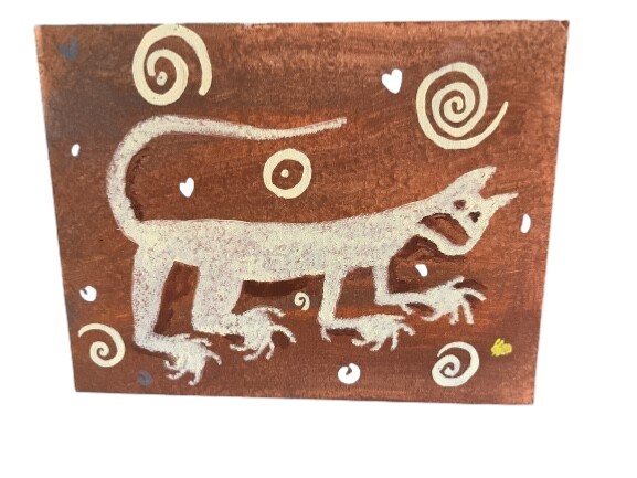 Southwestern Anasazi Petroglyphs – Mountain Lion, Original Painting, Arizona
