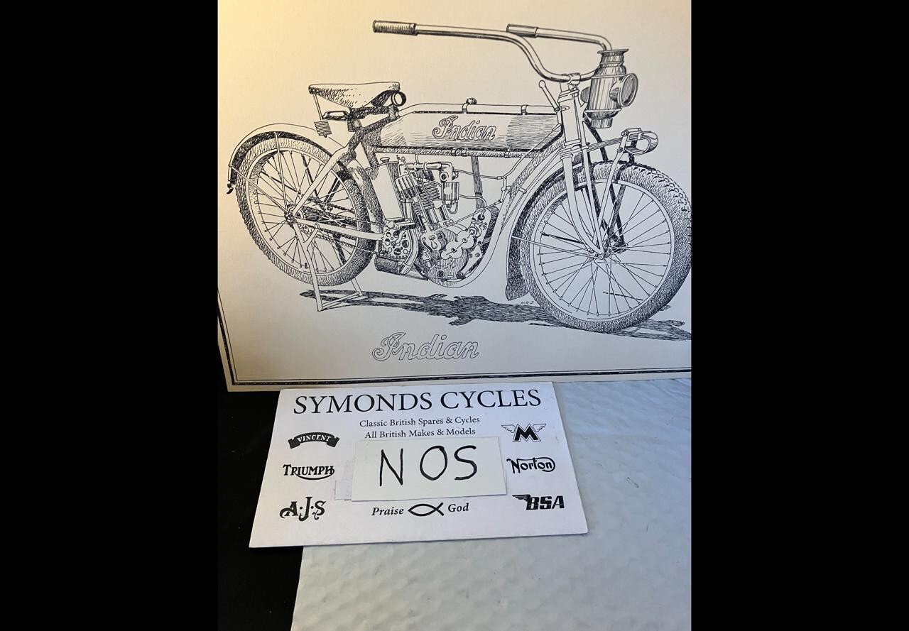 Drawing Motorcycle Indian Print 14-3/4″x10-1/2″