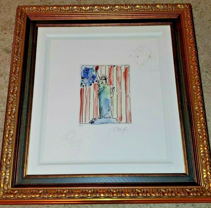 PETER MAX, «UNITED WE STAND», Statue of Liberty USA American HISTORY, RARE!