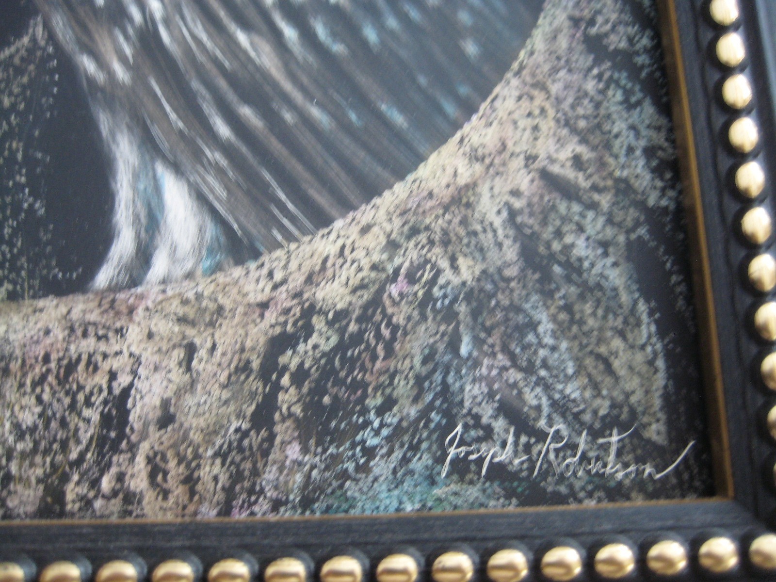 FRAMED ORIGINAL SCRATCHBOARD ART OWL by JOSEPH ROBERTSON in ORIGINAL WOOD FRAME