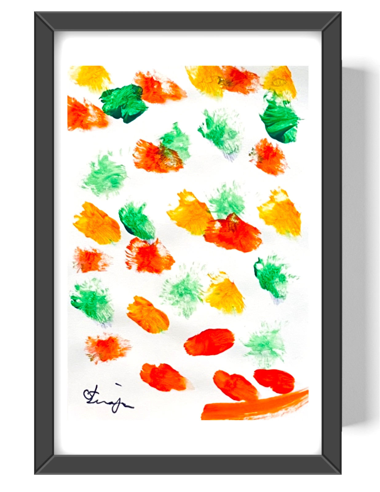 Guajardo Art Orange Trees 9X6 Paper Unique Abstract Expressionism