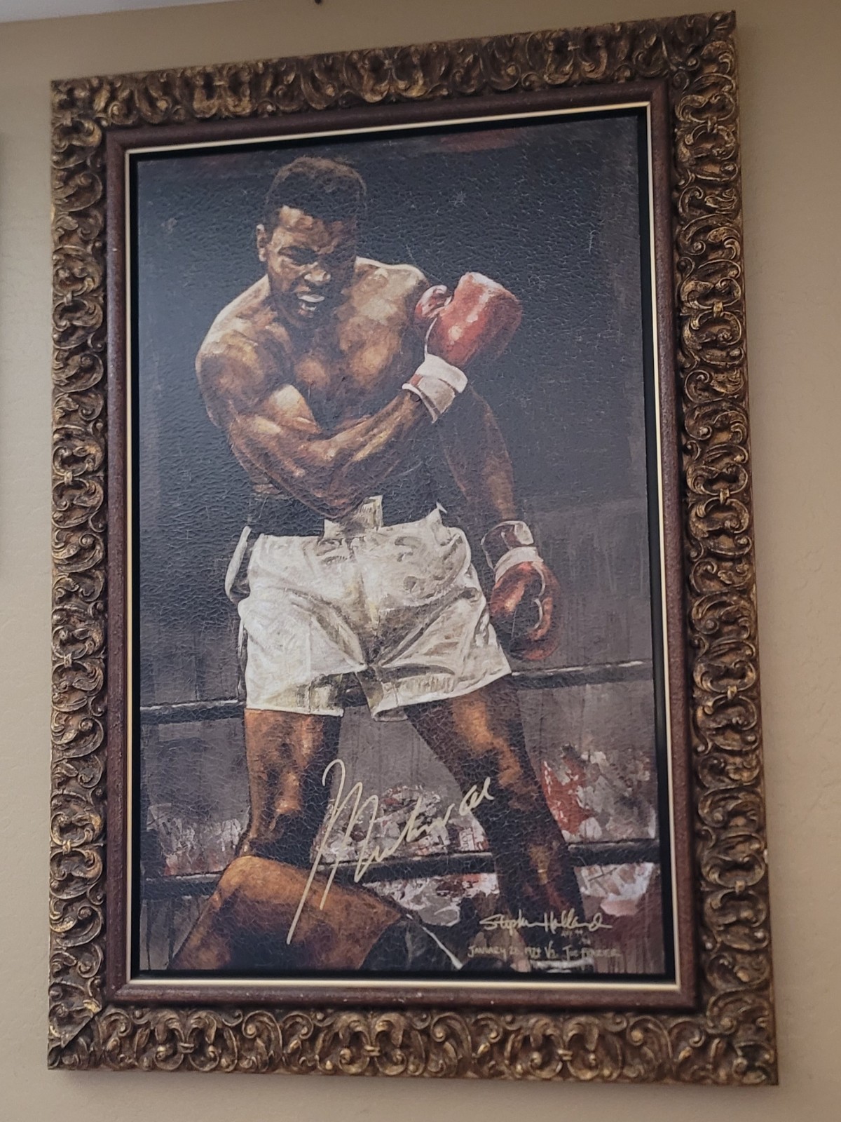 MUHAMMAD ALI Signed Stephen Holland Giclee On Canvas AVP /56 Frazier Autographed