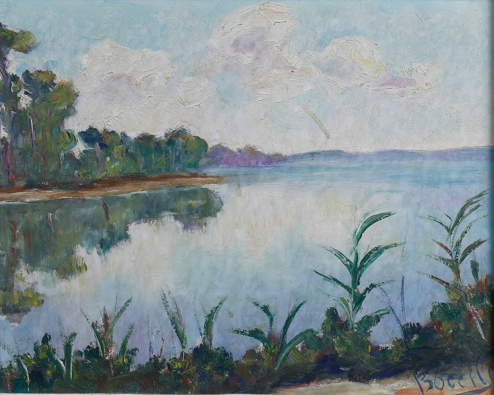 Impressionist Landscape Old Oil On Panel Signed BOCELLI ?France