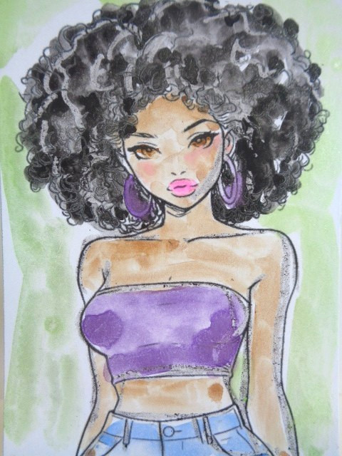 ACEO Women In Art – FASHION GIRL Painting ART