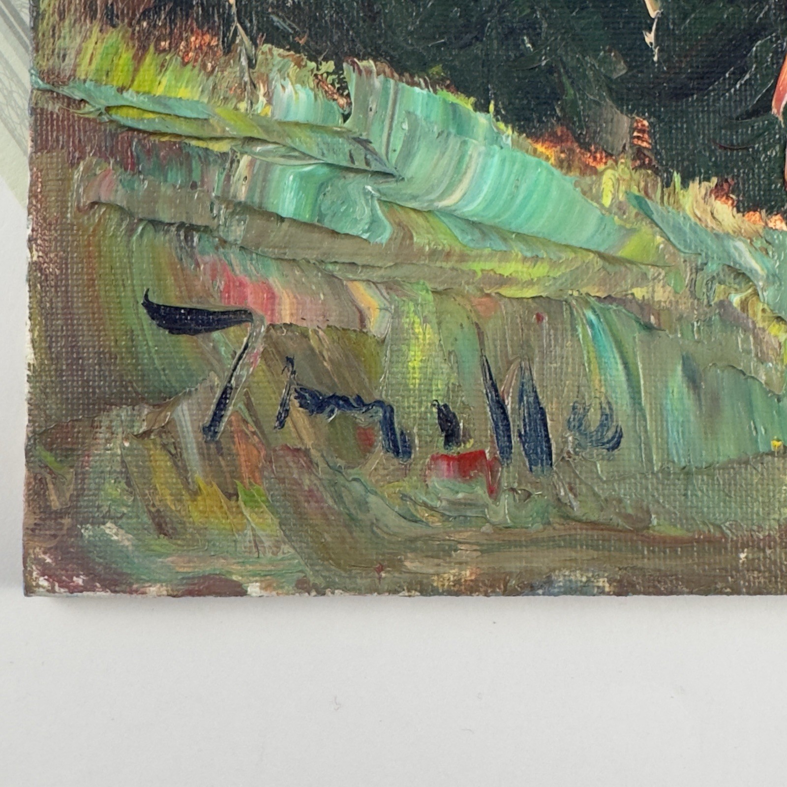 Early Jose Trujillo Painting 2016 “Eucalyptus Trees” Oil On Canvas 8×10 COA