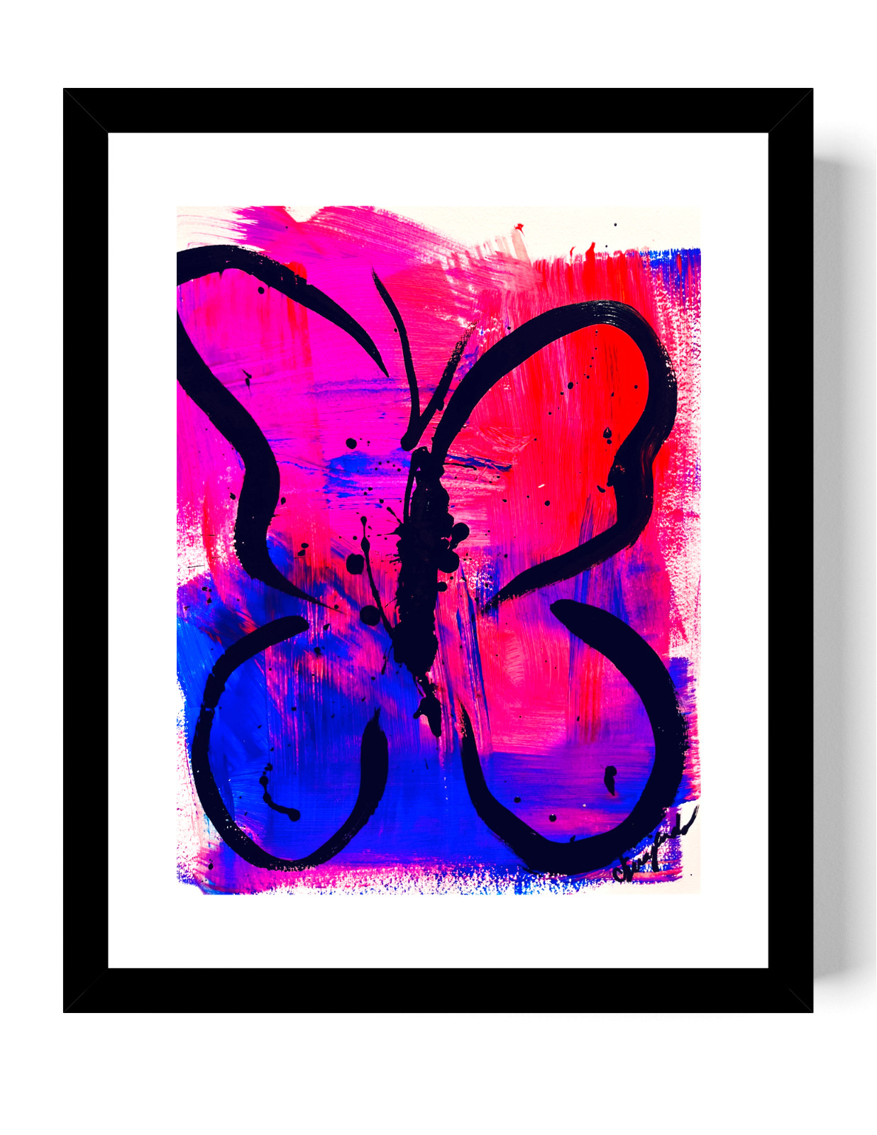 Guajardo Art: Butterfly Burst 14X11 Original Paper Signed Vibrant Abstract