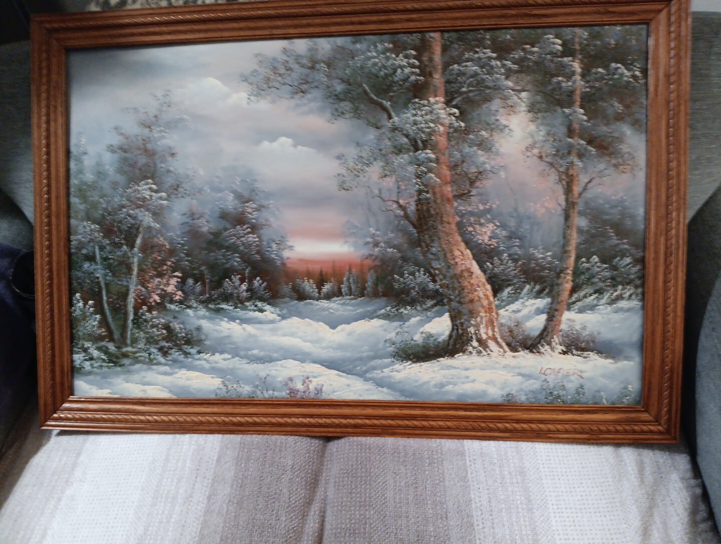 Irene Cafieri Signed art work original canvas. Buyer Pays Any Shipping Costs.