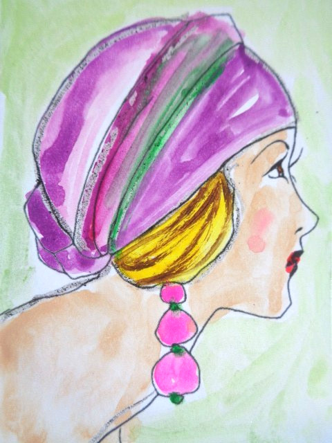 ACEO Women In Fashion – FASHION GIRL Painting ART