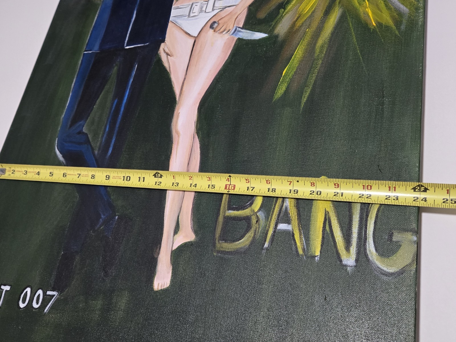 Original Painting On Canvas «Agent 007» James Bond Tribute 36×24 OOAK Signed
