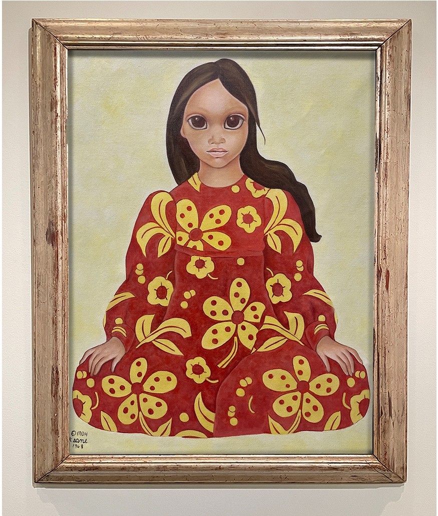 KEANE PAINTING -Hawaiian Girl in Flower Dress – Big Eyes art