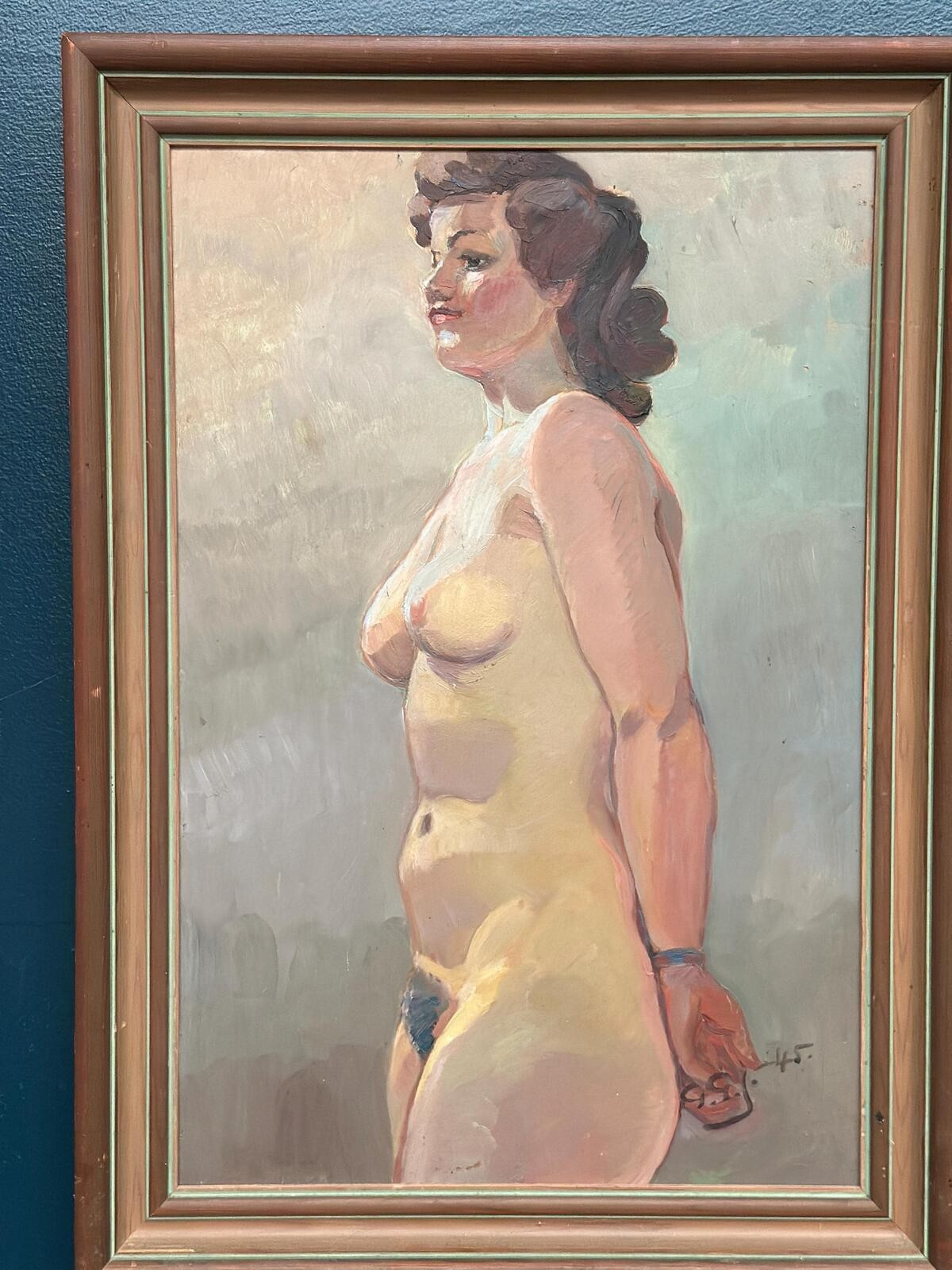 Swedish Oil on Panel – “Nude Study” attributed to Gustaf Gunnar Johansson 1945