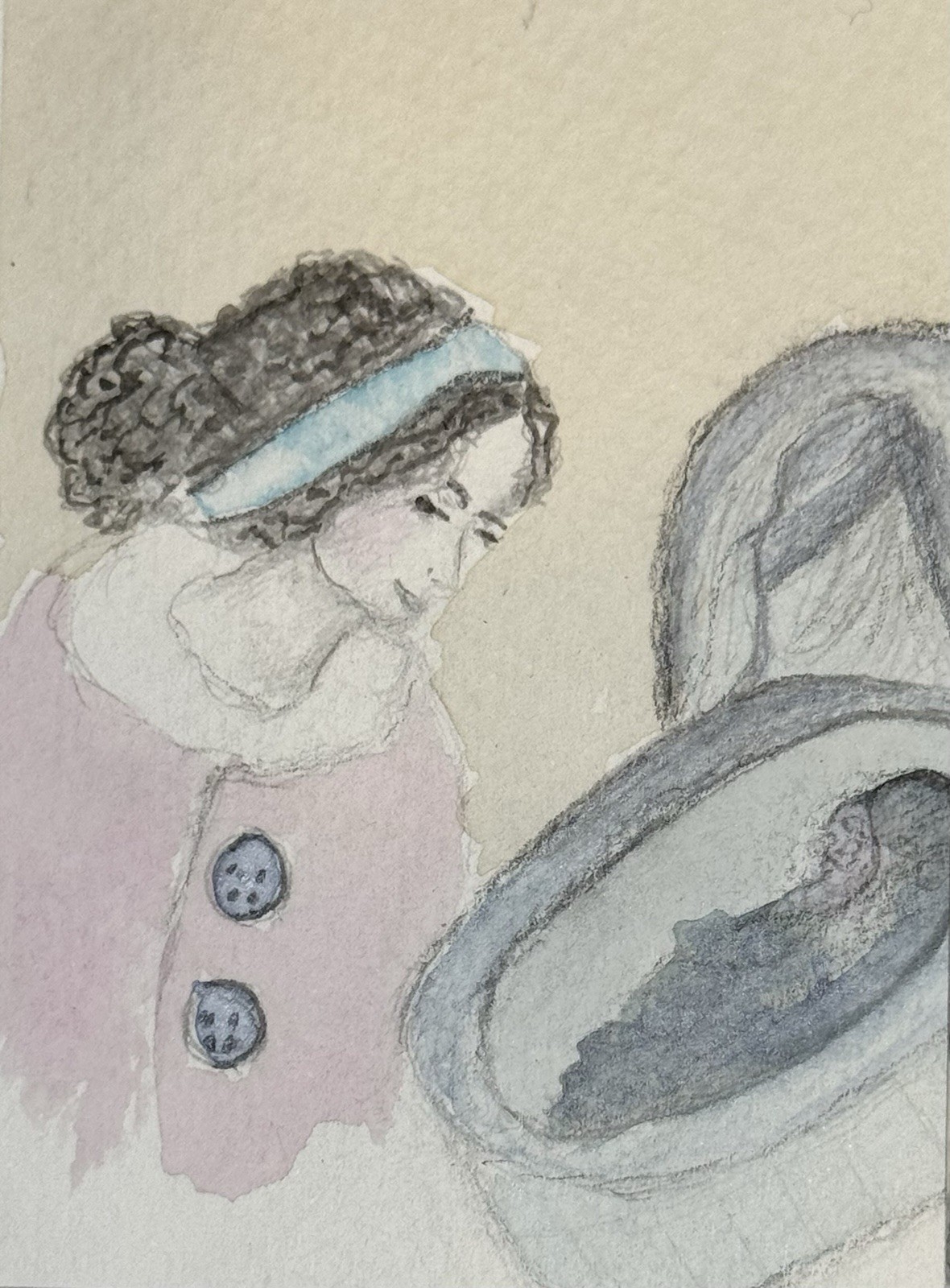 “Welcome, Little One” ACEO Watercolor By DBossert Features A New Mother & Baby