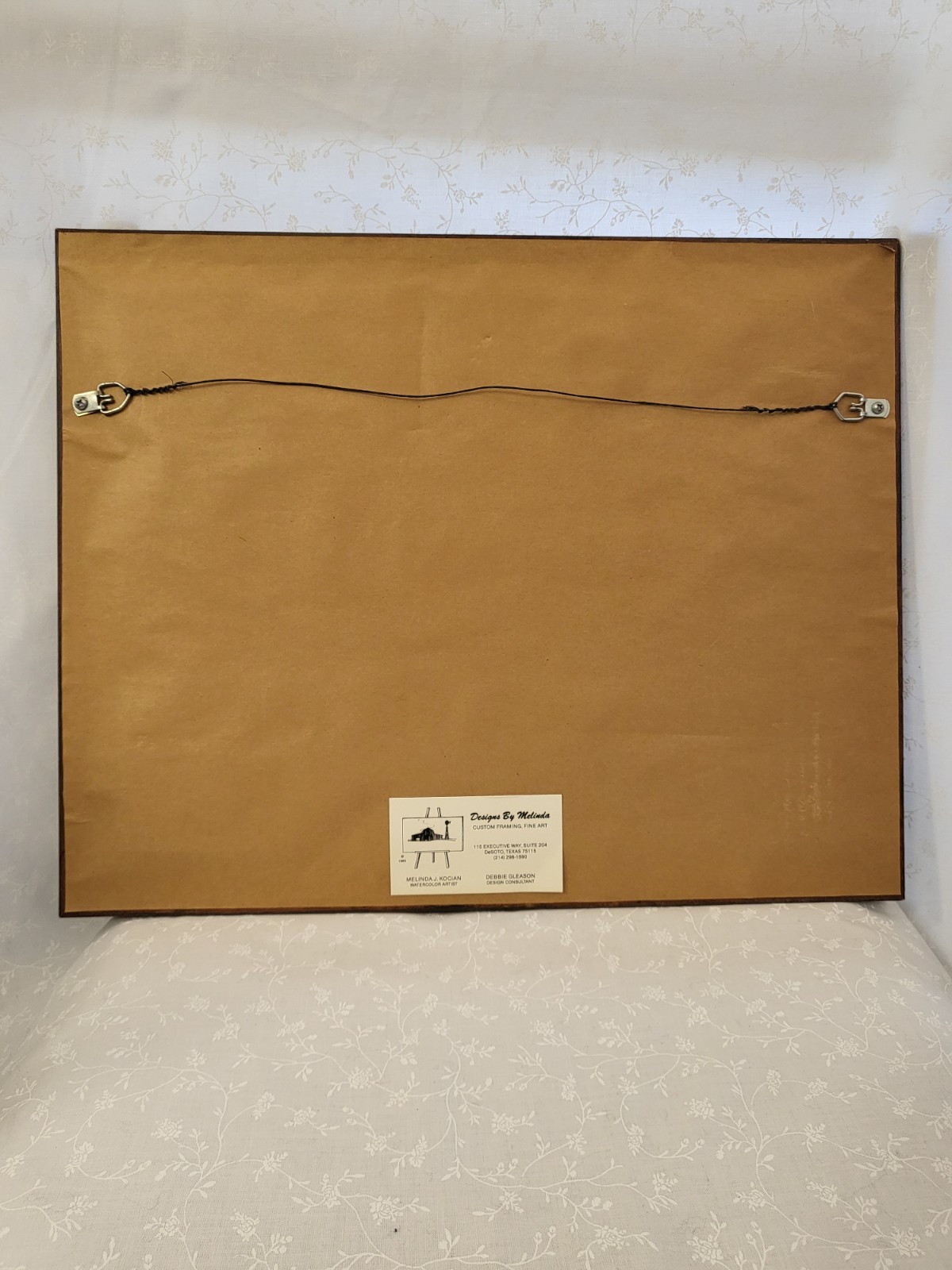 This item is a framed watercolor portrait of a Victorian-style house. Signed/nmb