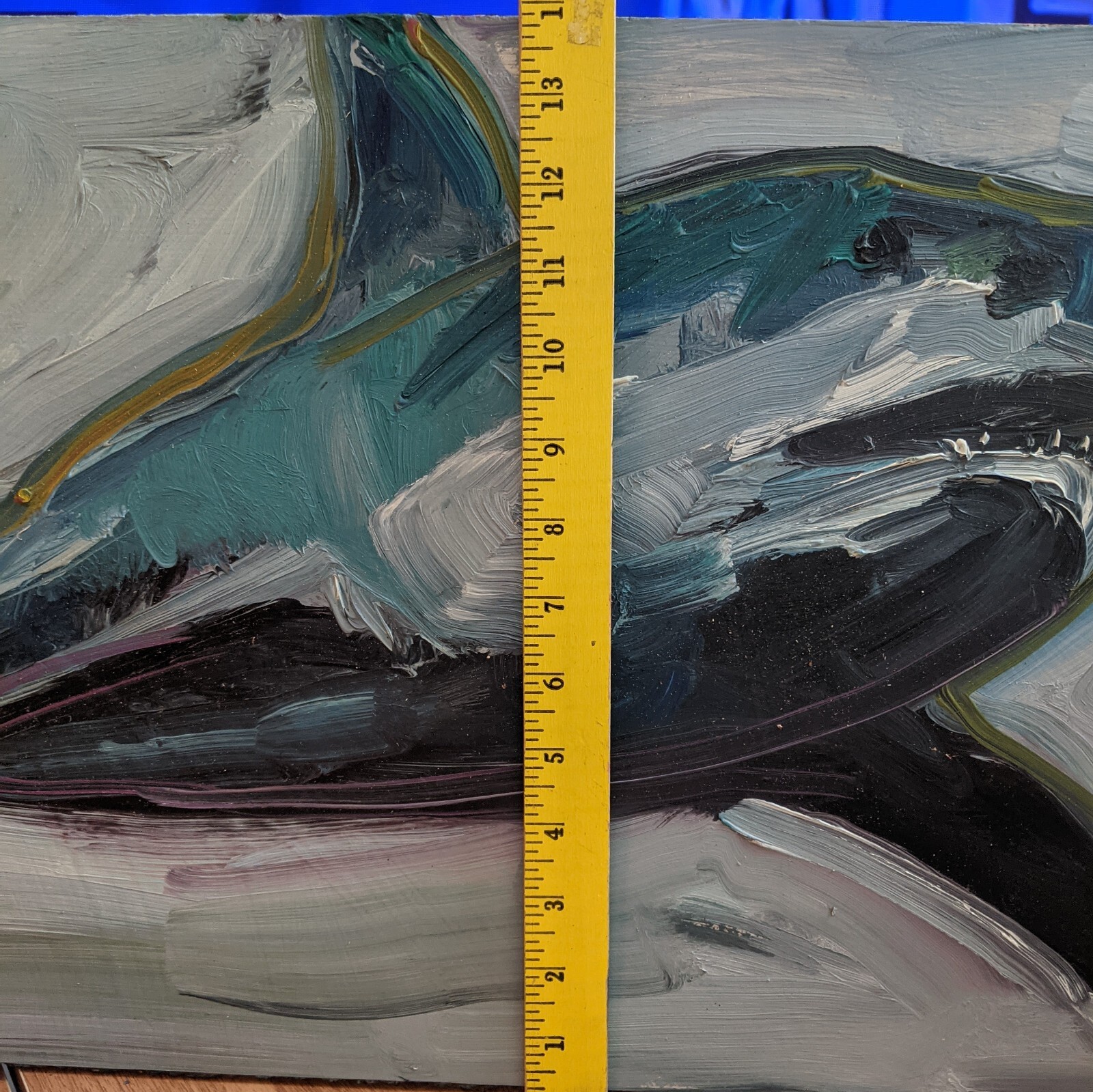* ~ * S A L E * ~ * LARGE!! 14X28 SHARK Beach Ocean JAWS JOSE TRUJILLO