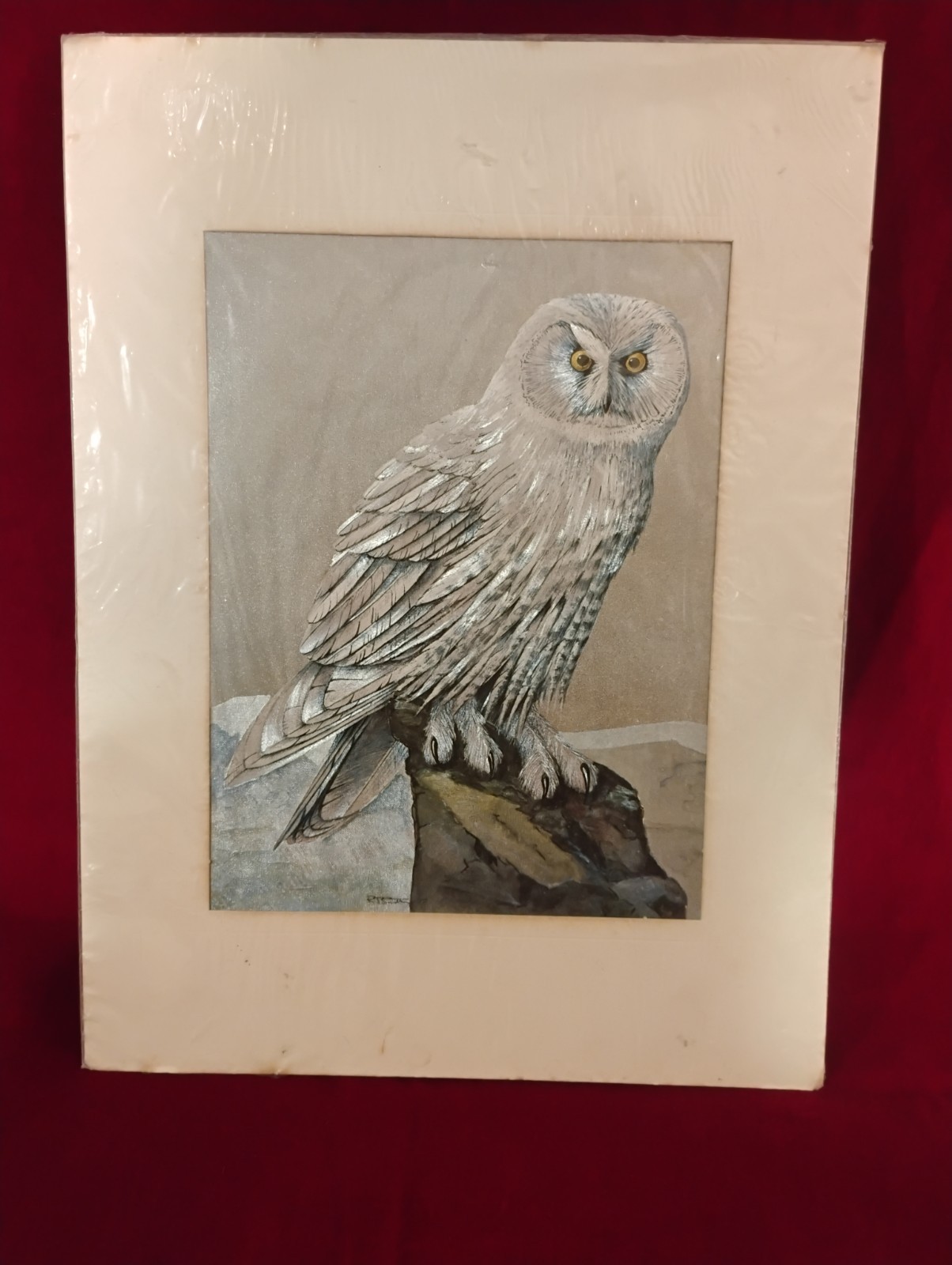 Vintage signed 1977 Mid-Century Modern metallic foil art by RT Smith