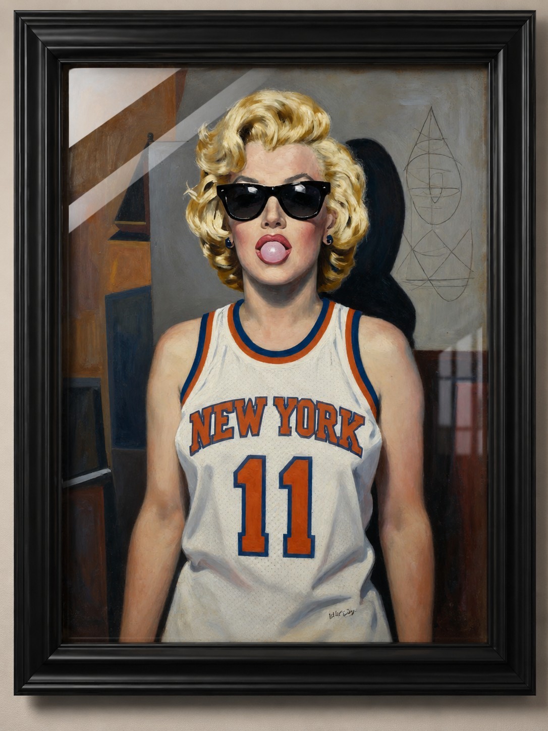 8×10 WallArt Abstract Painting Marilyn Monroe Print Glass Framed