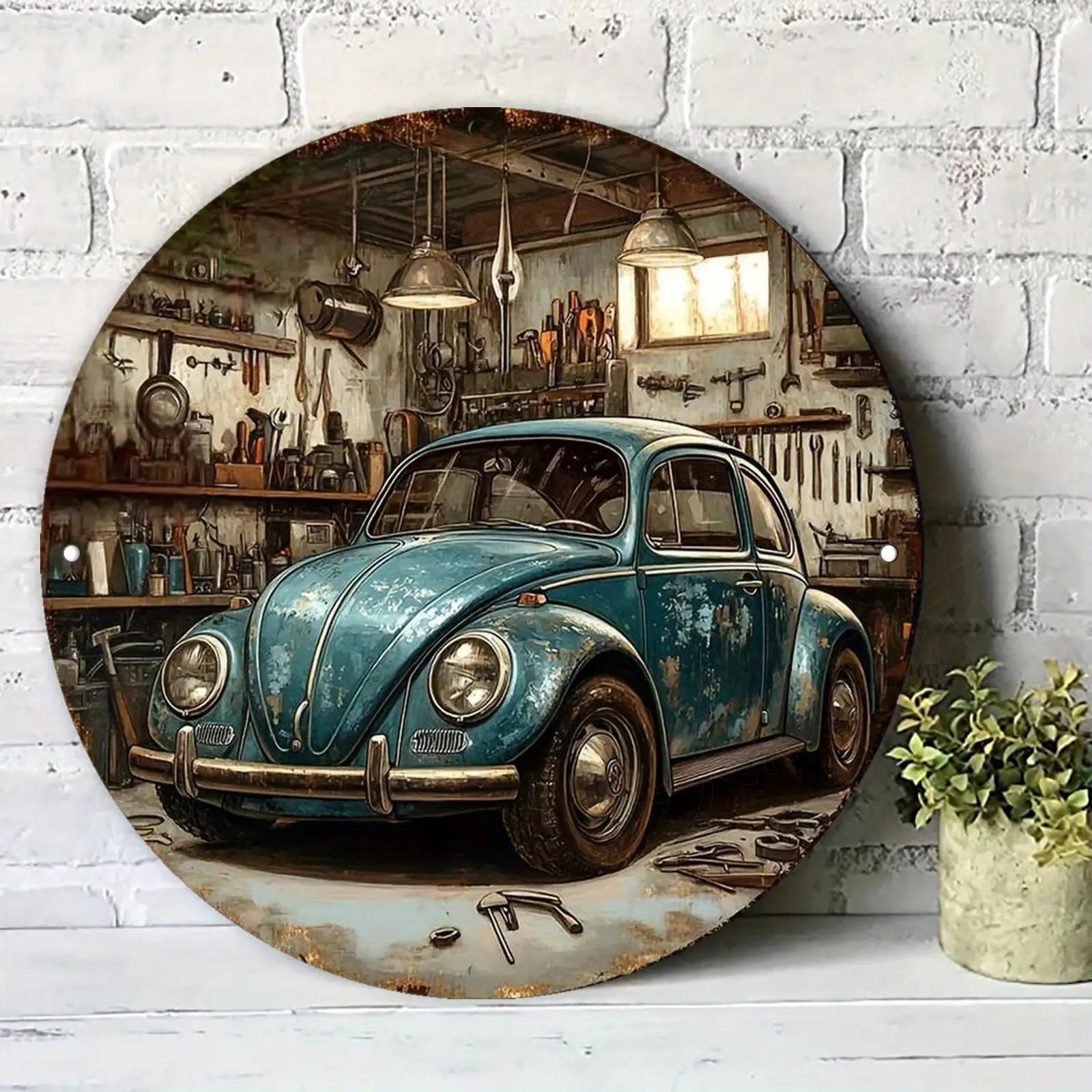 Vintage Workshop Retro Garage Classic Car Aluminum Sign for Man Cave