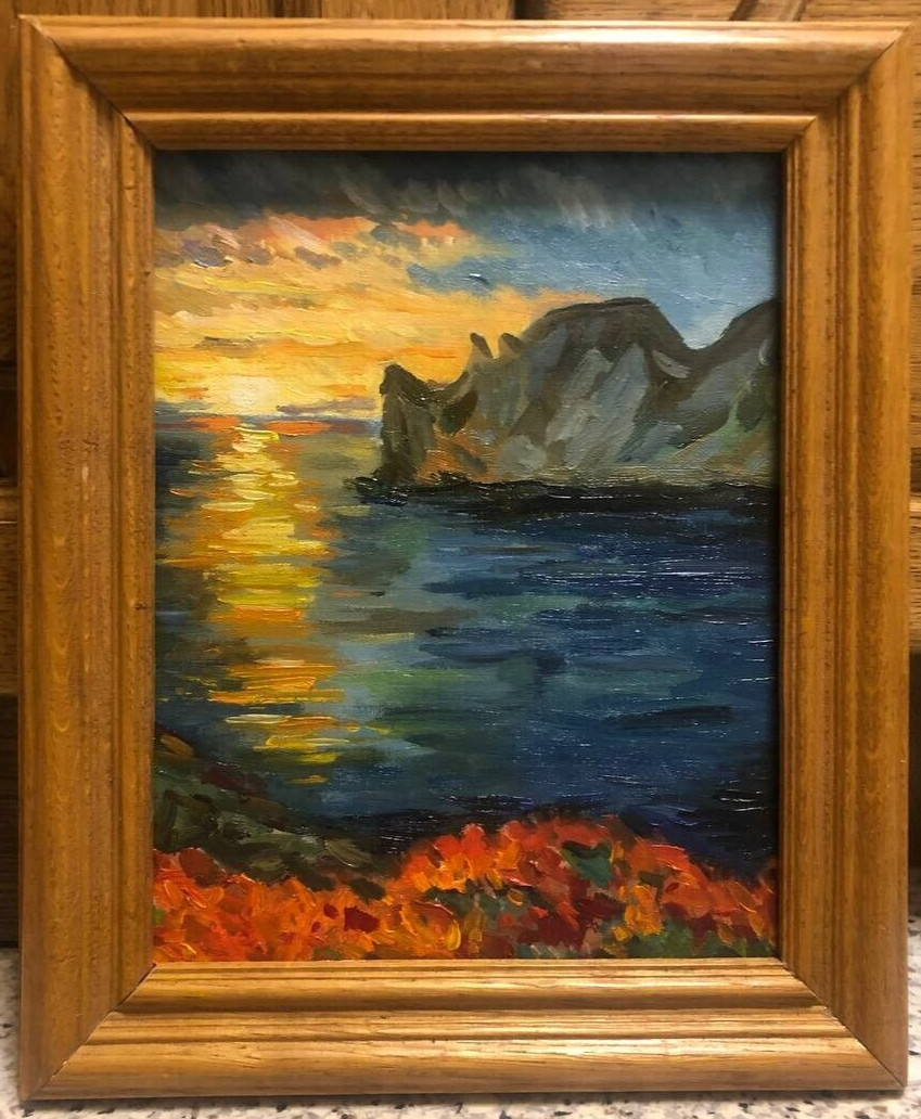 Painting by Ukrainian artist «Sea, sun, mountains» oil