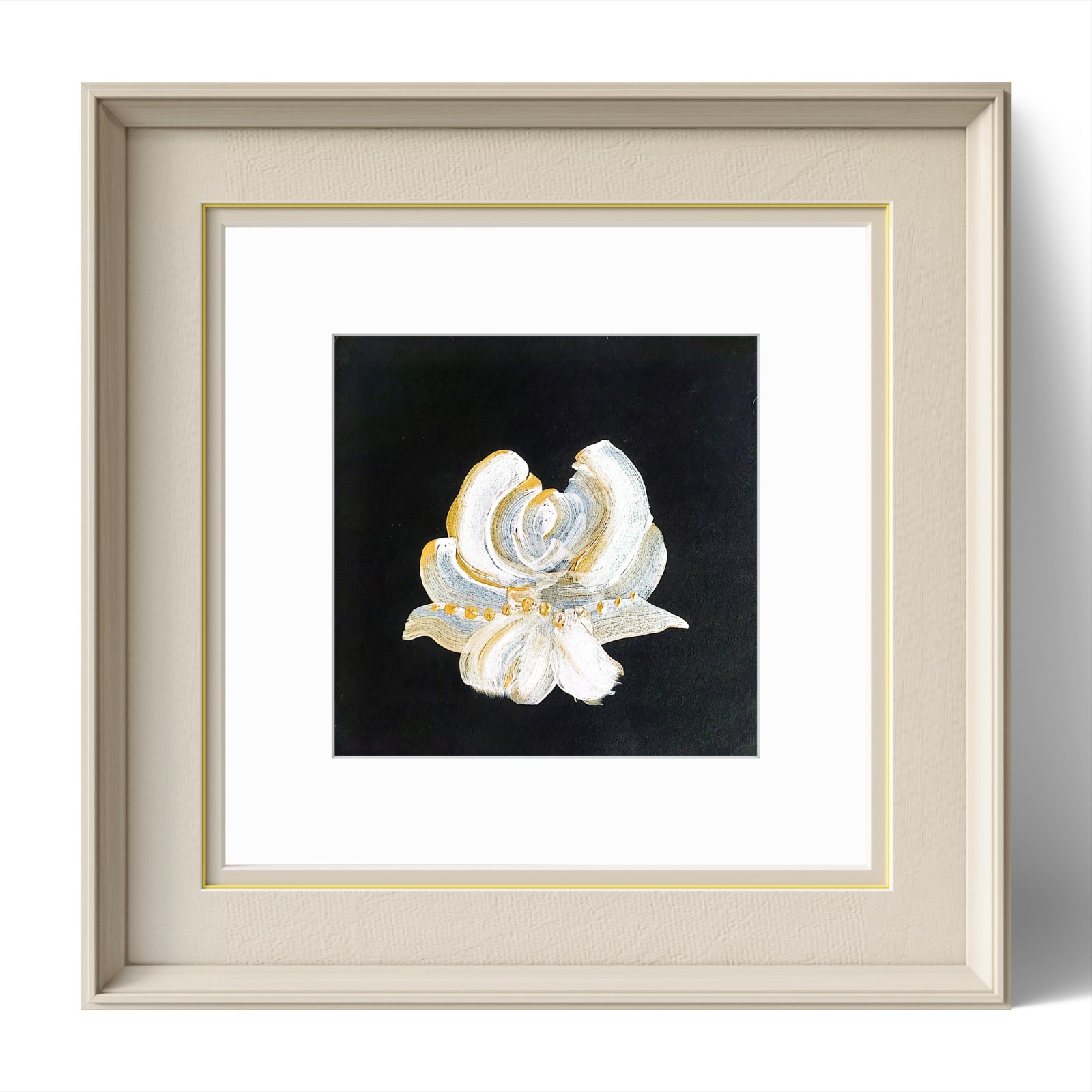 Lotus From India Acrylic 8×8 Contemporary Expressionist Original Painting