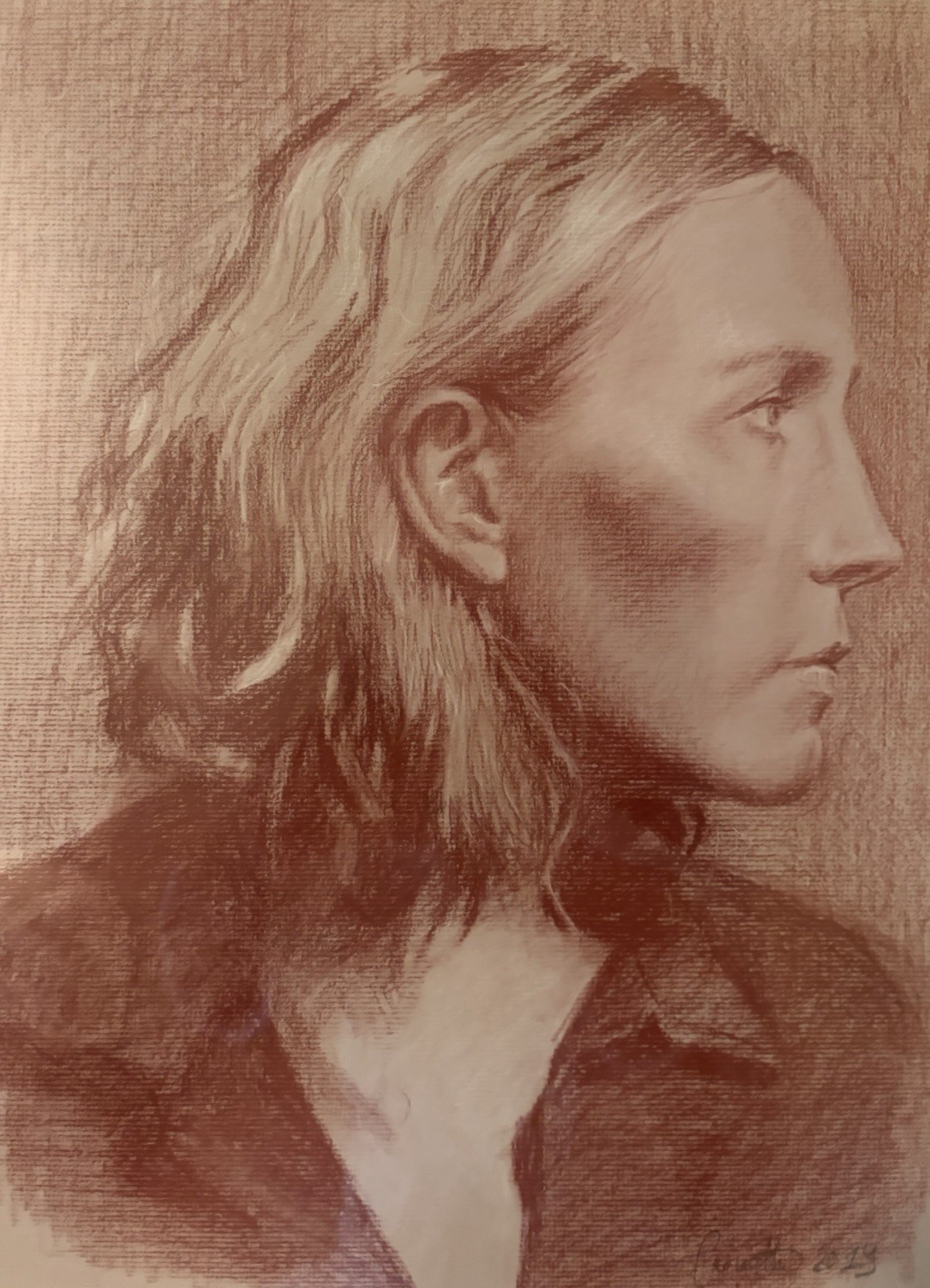 25% discount! Portrait RENEE CAOUETTE 2019 Pastel Pencil 21″x25″ Listed Artist