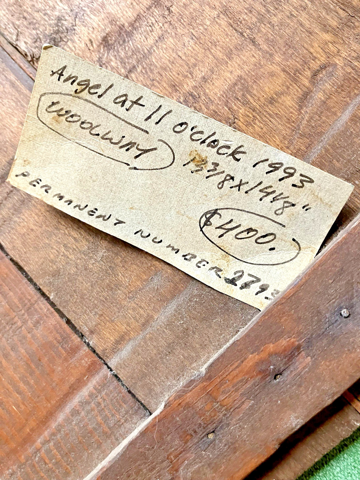 Billy Woolway “Angel at 11:00” Primitive 1993 Painting on Wood OOAK