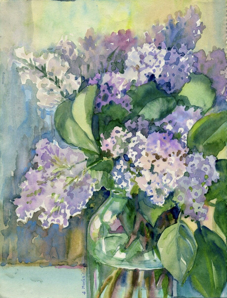 «Bouquet Of Lilac» Ukraine. Original Work Of Ukrainian Artist Watercolour