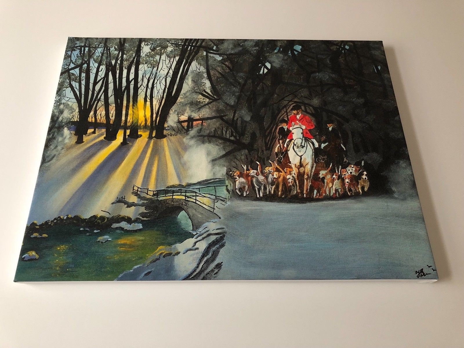 «Winter’s Hunt» – Art, Painting, Giclee on Canvas 24″x18 LTD by Yelena Berzon
