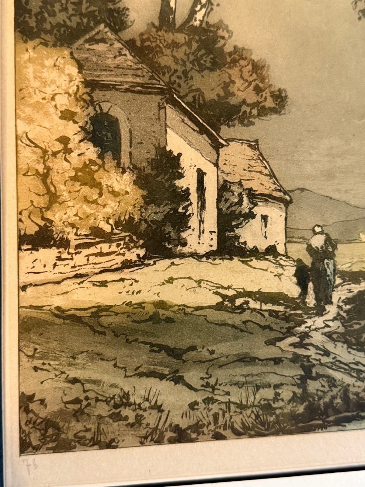 Antique 1925 Andre Delaistre Art Handcolored Signed & Numbered Engraving French