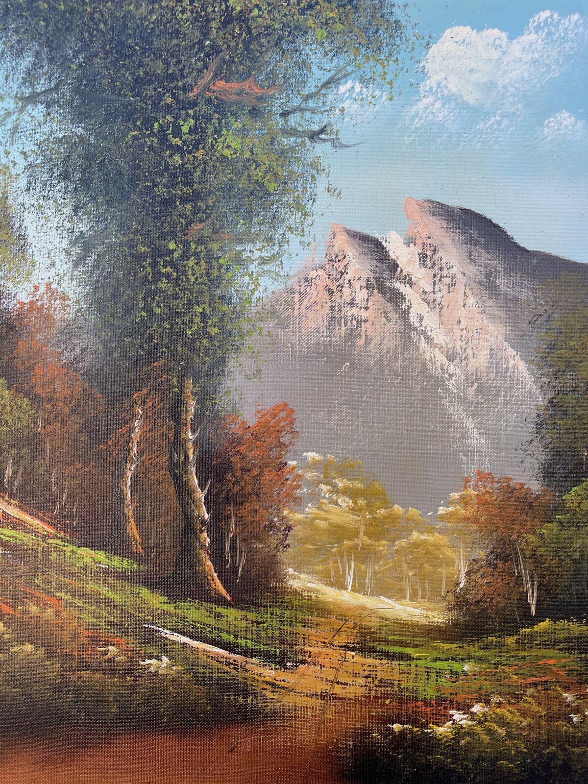 Unknown Impressionist Summer Landscape Valley Mountains Peaks Alps 48.5×58.5