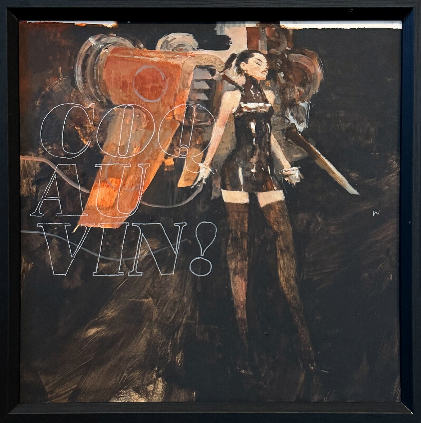 Ashley Wood – COQ AU VIN! – ORIGINAL Oil and Acrylic 12″x12″ Framed