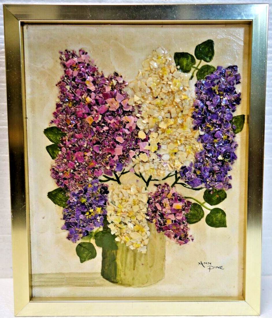 Ann Pine Original Egg Shell Painting Signed