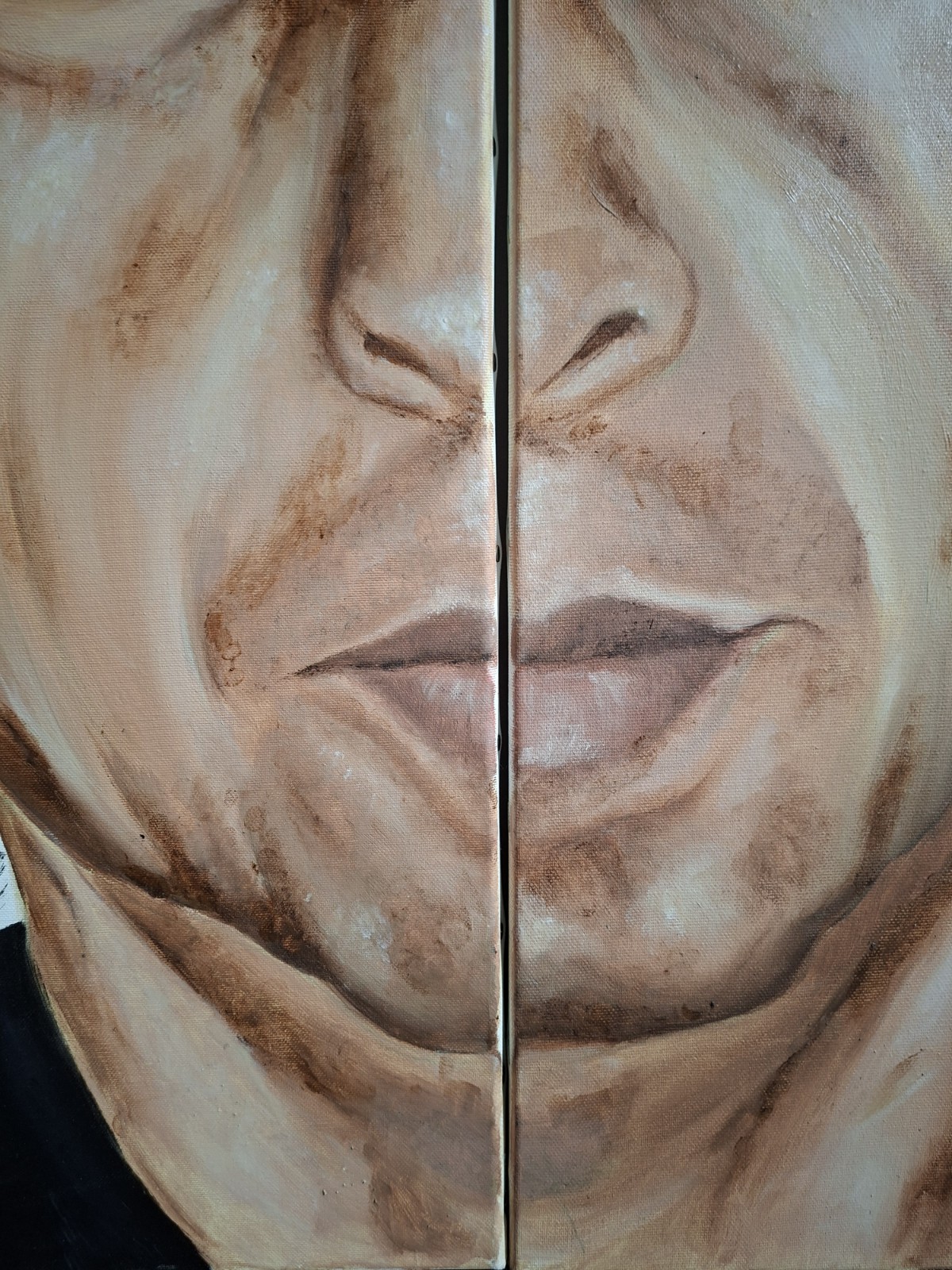Oil Painting Abstract Expressionism Original Artwork On Canvas Portrait Face